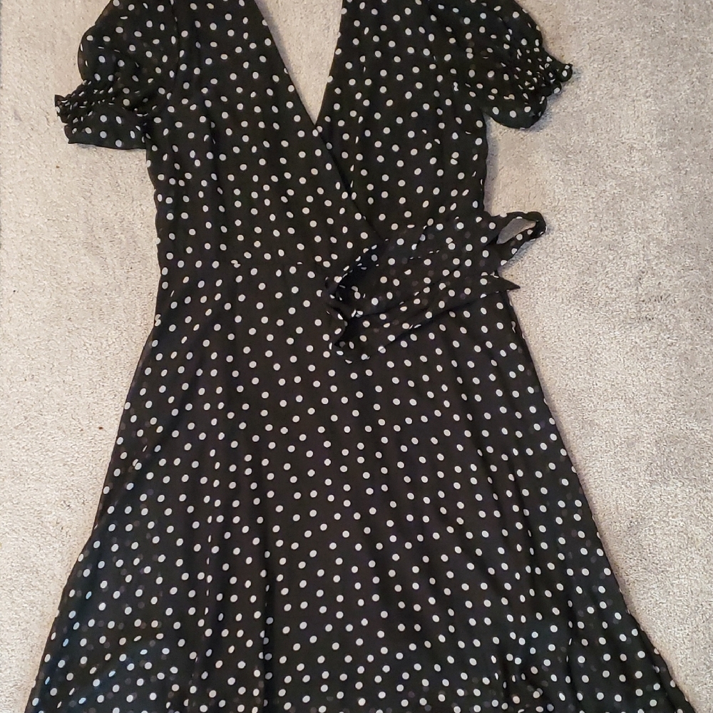 Emma & Michelle Polka Dot V-neck Dress 16